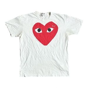 Comme des Garçons PLAY White Double Heart Logo
